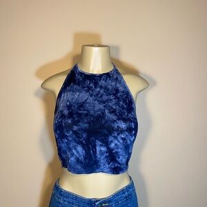Blue Tie-Dye Halter Top
